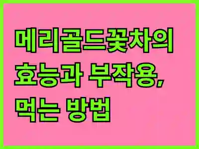 메리골드꽃차의 효능과 부작용, 먹는 방법