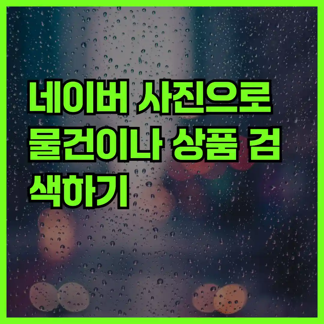 네이버 사진으로 물건이나 상품 검색하기