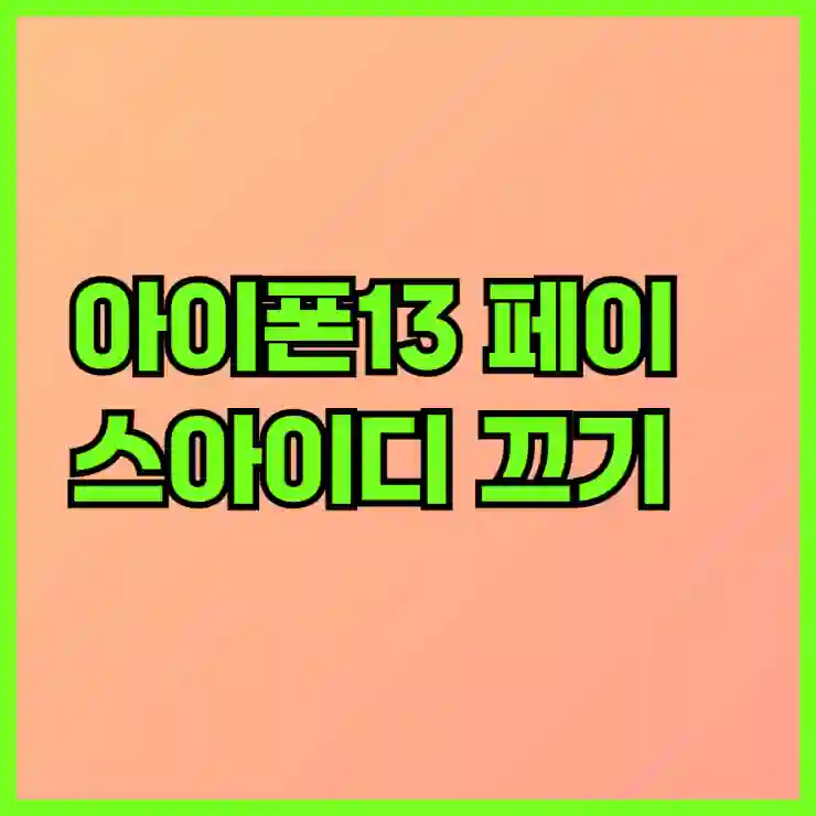 아이폰13 페이스아이디 끄기