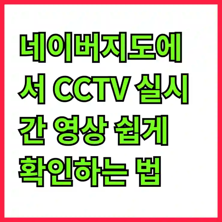네이버지도에서 CCTV 실시간 영상 쉽게 확인하는 법