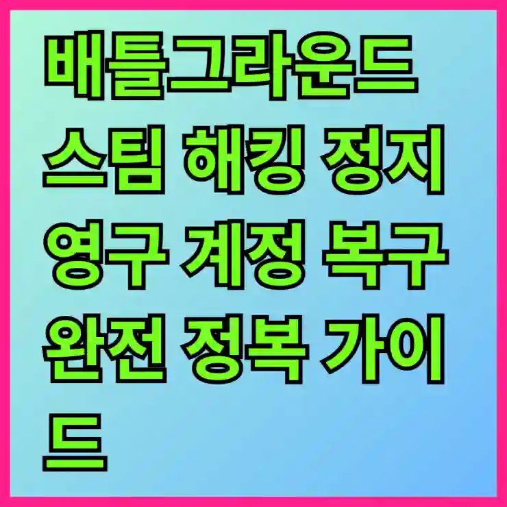 배틀그라운드 스팀 해킹 정지 영구 계정 복구 완전 정복 가이드