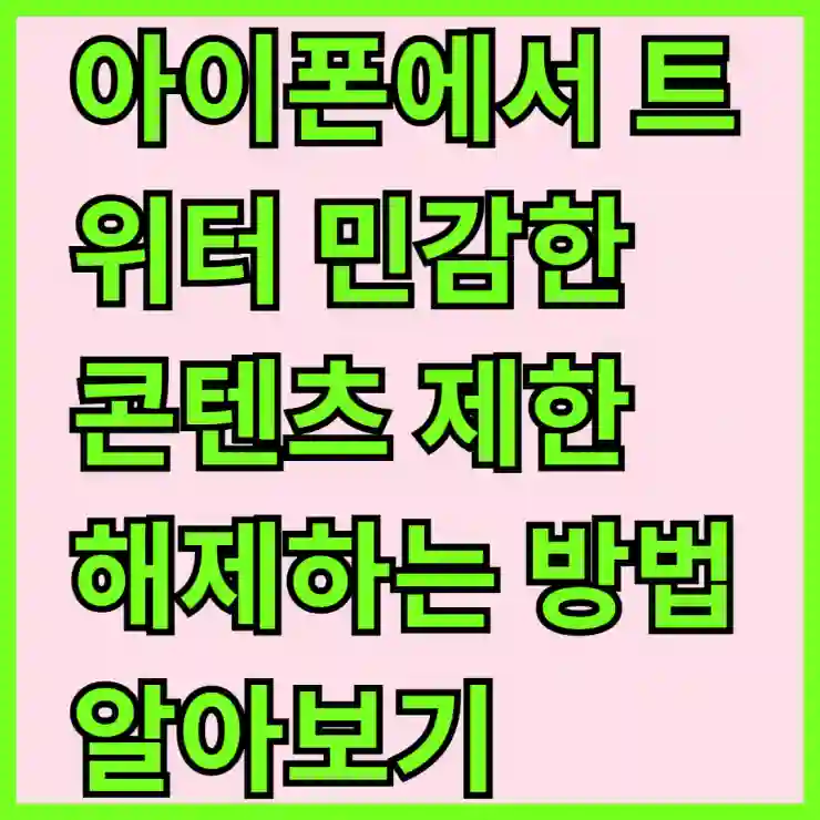 아이폰에서 트위터 민감한 콘텐츠 제한 해제하는 방법 알아보기