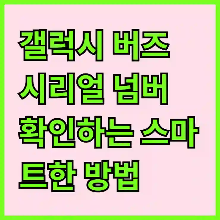 갤럭시 버즈 시리얼 넘버 확인하는 스마트한 방법