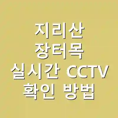 지리산 장터목 실시간 CCTV 확인 방법